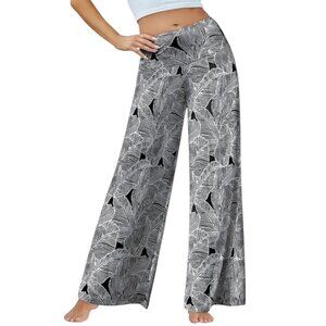 Wide Leg Printed Palazzo Pants Sz.XXL Black White Stretch High Rise Comfy